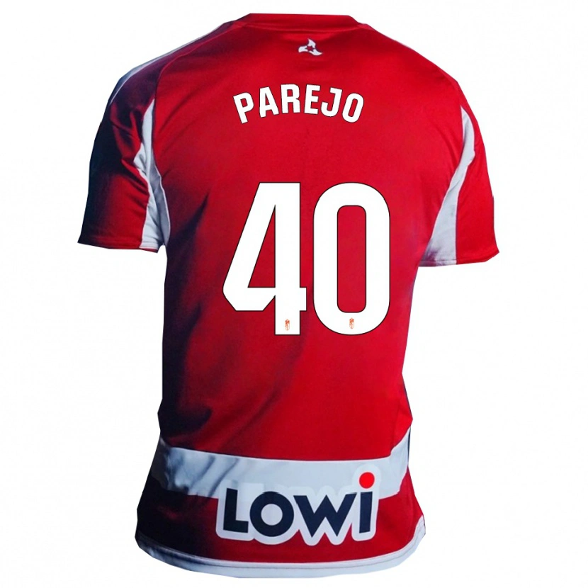 Danxen Mænd Jesús Parejo #40 Rød Hvid Hjemmebane Spillertrøjer 2025/26 Trøje T-Shirt