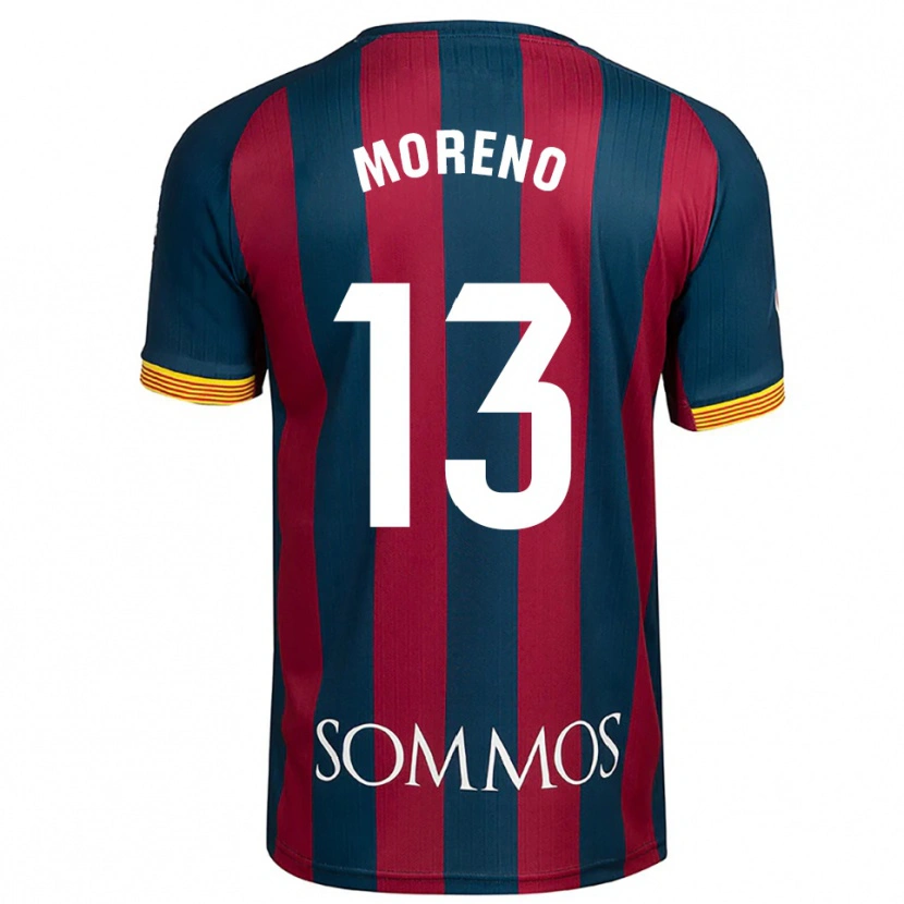 Danxen Mænd Eloy Moreno #13 Navy Blå Rød Hjemmebane Spillertrøjer 2025/26 Trøje T-Shirt