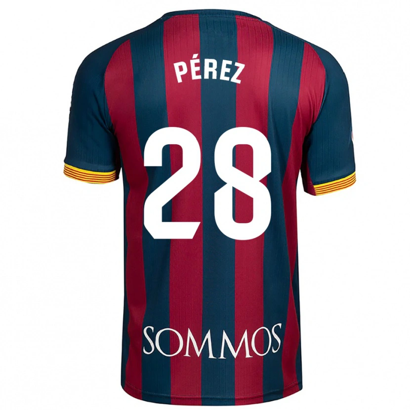 Danxen Mænd Hugo Pérez #28 Navy Blå Rød Hjemmebane Spillertrøjer 2025/26 Trøje T-Shirt