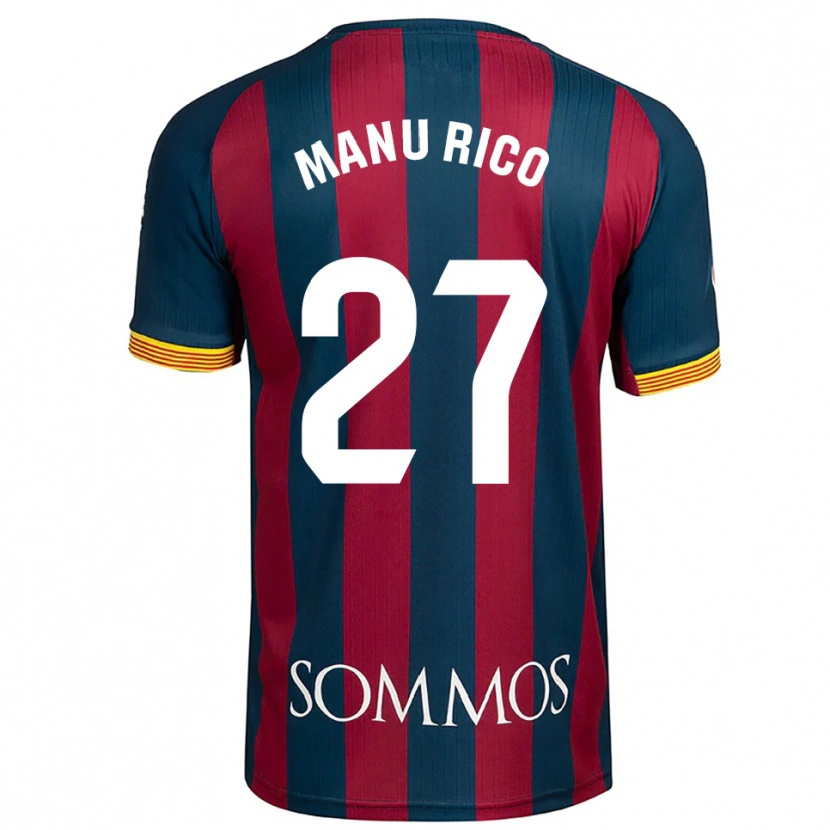 Danxen Mænd Manu Rico #27 Navy Blå Rød Hjemmebane Spillertrøjer 2025/26 Trøje T-Shirt