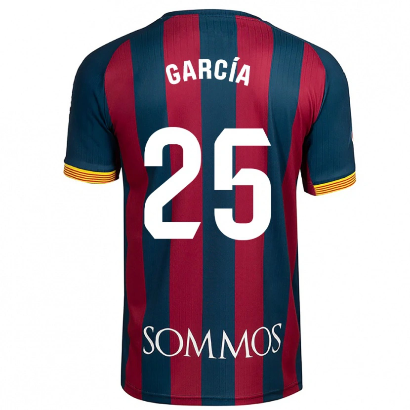 Danxen Mænd Jaime García #25 Navy Blå Rød Hjemmebane Spillertrøjer 2025/26 Trøje T-Shirt