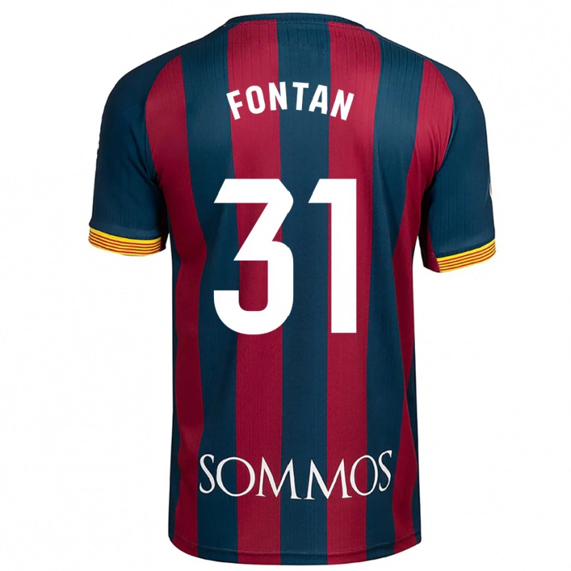 Danxen Mænd Nico Fontán #31 Navy Blå Rød Hjemmebane Spillertrøjer 2025/26 Trøje T-Shirt
