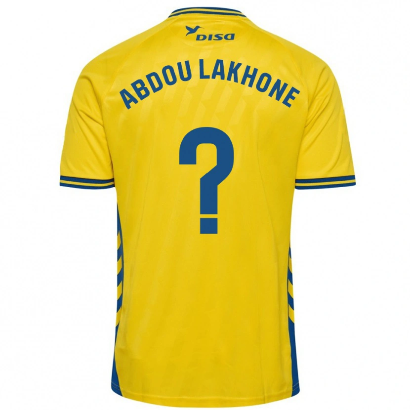 Danxen Mænd Pape Abdou Lakhone #0 Gul Blå Hjemmebane Spillertrøjer 2025/26 Trøje T-Shirt