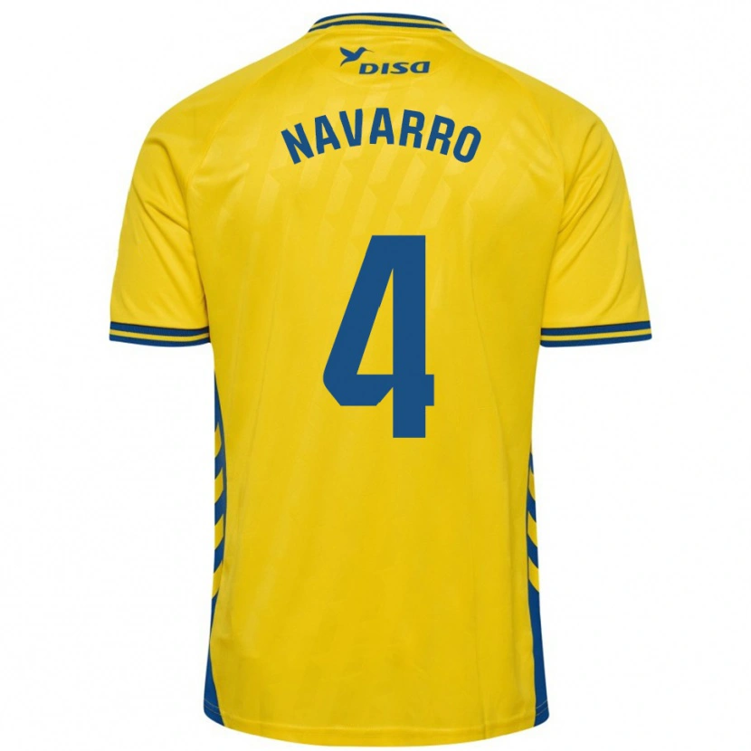 Danxen Mænd Carlos Navarro #4 Gul Blå Hjemmebane Spillertrøjer 2025/26 Trøje T-Shirt