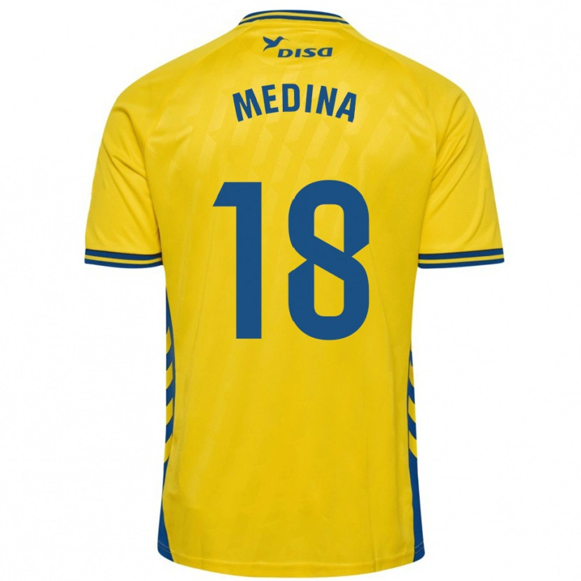 Danxen Mænd Iván Medina #18 Gul Blå Hjemmebane Spillertrøjer 2025/26 Trøje T-Shirt