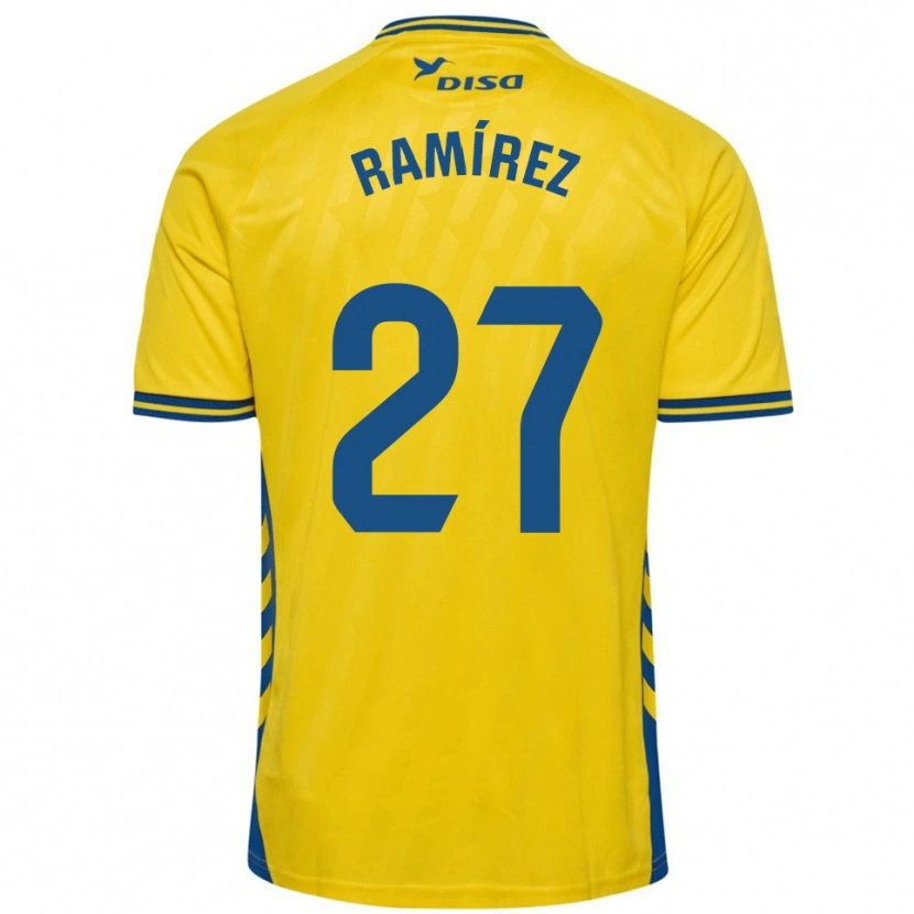 Danxen Mænd Kirian Ramírez #27 Gul Blå Hjemmebane Spillertrøjer 2025/26 Trøje T-Shirt