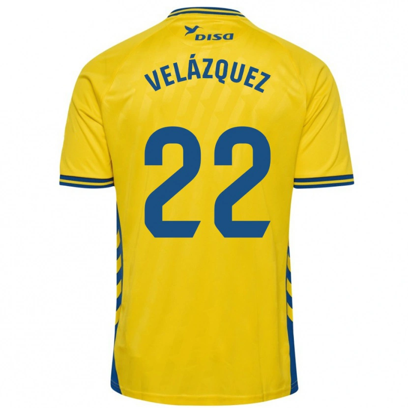 Danxen Mænd Brian Velázquez #22 Gul Blå Hjemmebane Spillertrøjer 2025/26 Trøje T-Shirt
