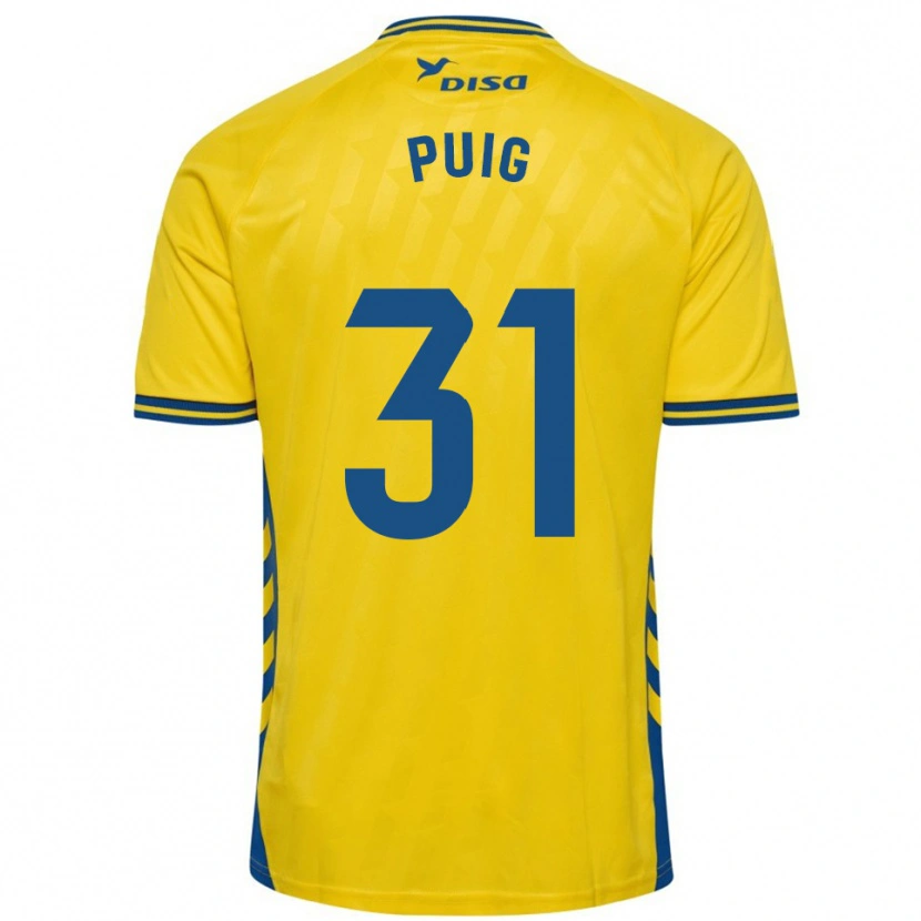 Danxen Mænd Victor Puig #31 Gul Blå Hjemmebane Spillertrøjer 2025/26 Trøje T-Shirt