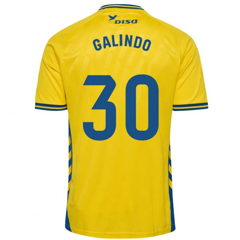 Danxen Mænd Cristian Galindo #30 Gul Blå Hjemmebane Spillertrøjer 2025/26 Trøje T-Shirt