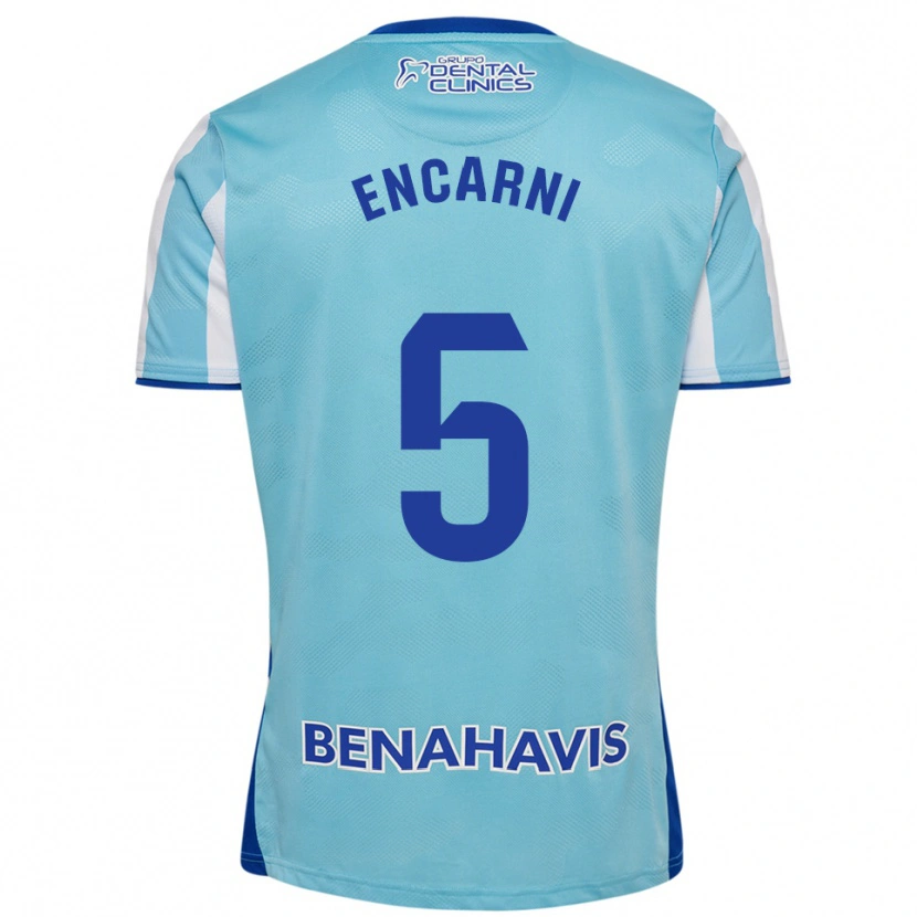Danxen Mænd Encarni Carneros #5 Himmelblå Hvid Hjemmebane Spillertrøjer 2025/26 Trøje T-Shirt