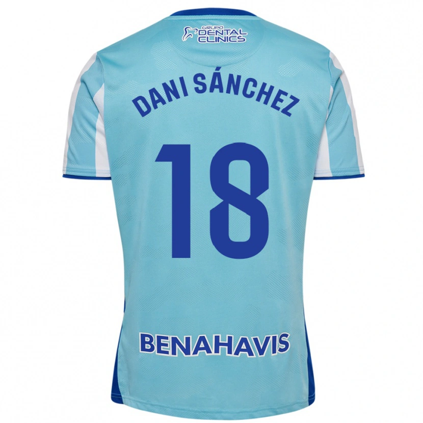 Danxen Mænd Dani Sánchez #18 Himmelblå Hvid Hjemmebane Spillertrøjer 2025/26 Trøje T-Shirt