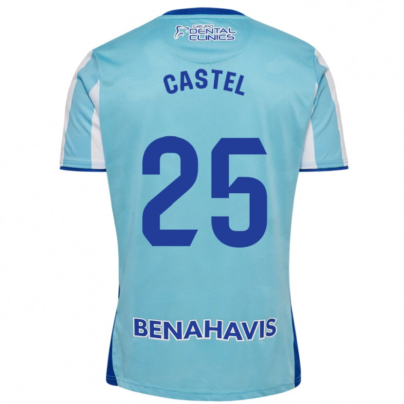 Danxen Mænd Sergio Castel #25 Himmelblå Hvid Hjemmebane Spillertrøjer 2025/26 Trøje T-Shirt
