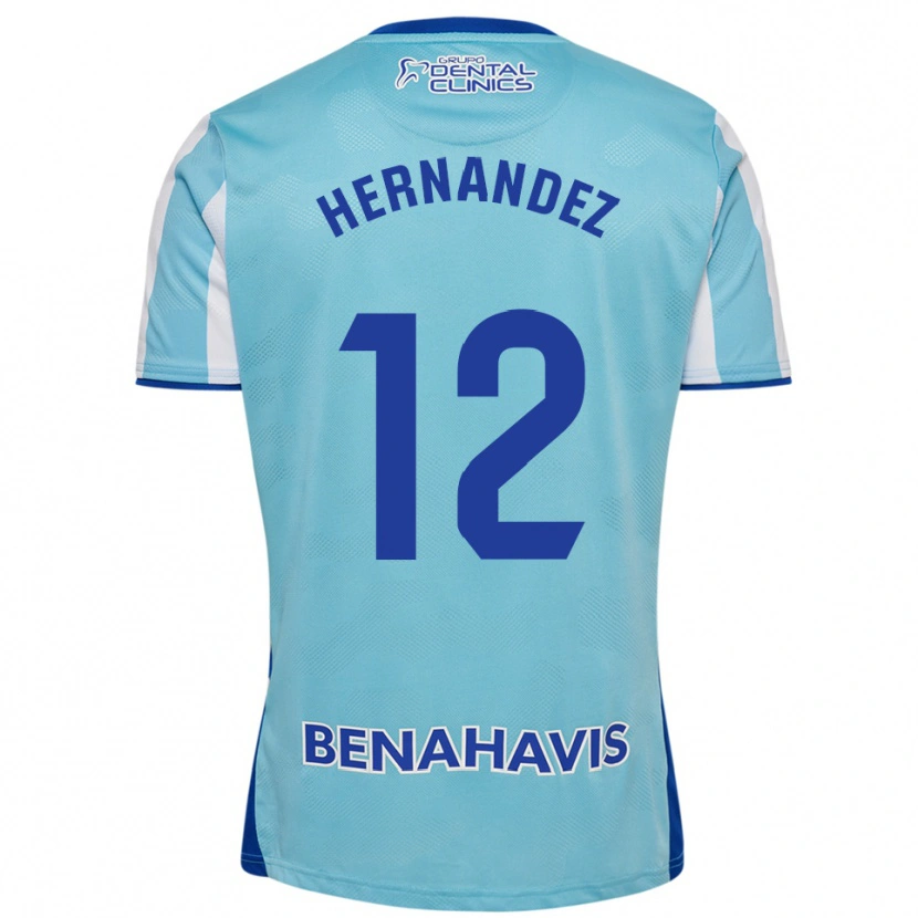 Danxen Mænd Juanma Hernández #12 Himmelblå Hvid Hjemmebane Spillertrøjer 2025/26 Trøje T-Shirt