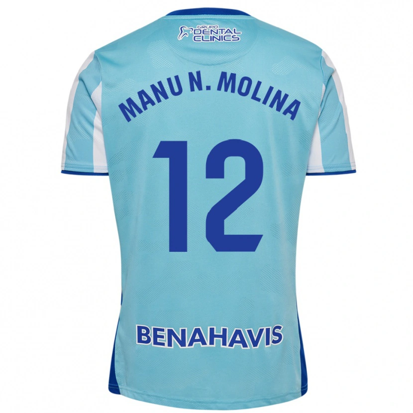 Danxen Mænd Manu Molina #12 Himmelblå Hvid Hjemmebane Spillertrøjer 2025/26 Trøje T-Shirt