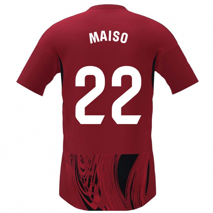 Danxen Mænd Álvaro Maiso #22 Rød Sort Hjemmebane Spillertrøjer 2025/26 Trøje T-Shirt