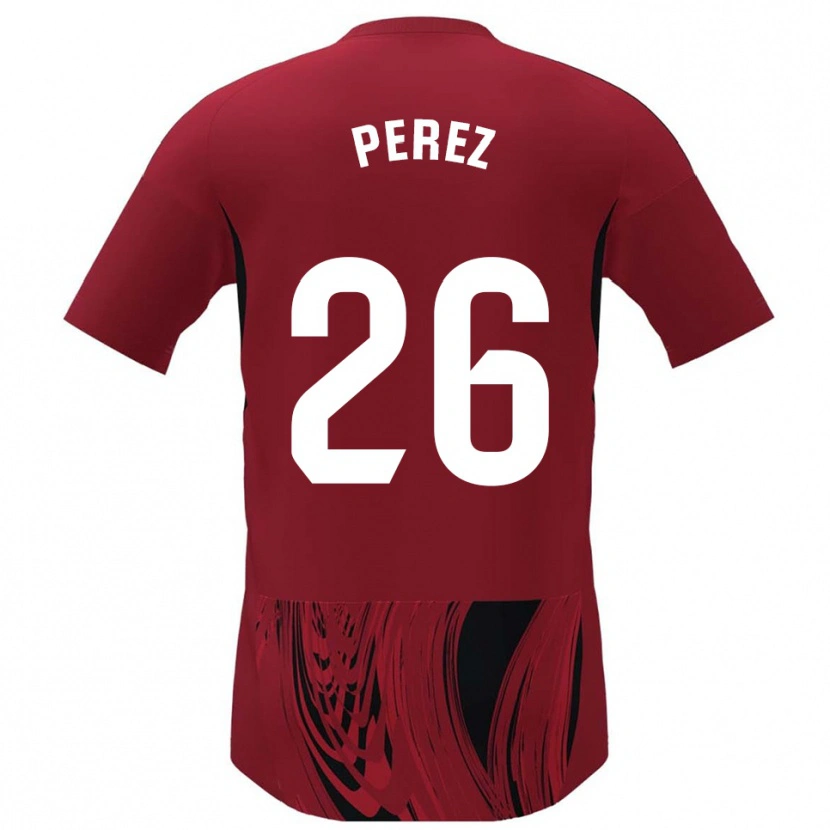 Danxen Mænd Pablo Pérez #26 Rød Sort Hjemmebane Spillertrøjer 2025/26 Trøje T-Shirt