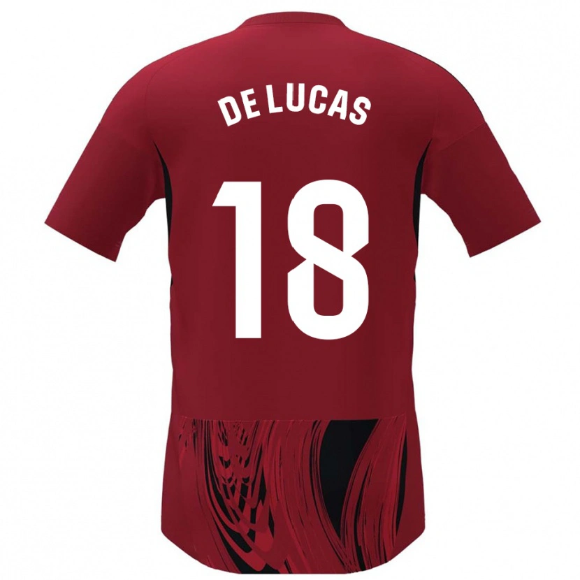 Danxen Mænd Alejandro De Lucas #18 Rød Sort Hjemmebane Spillertrøjer 2025/26 Trøje T-Shirt
