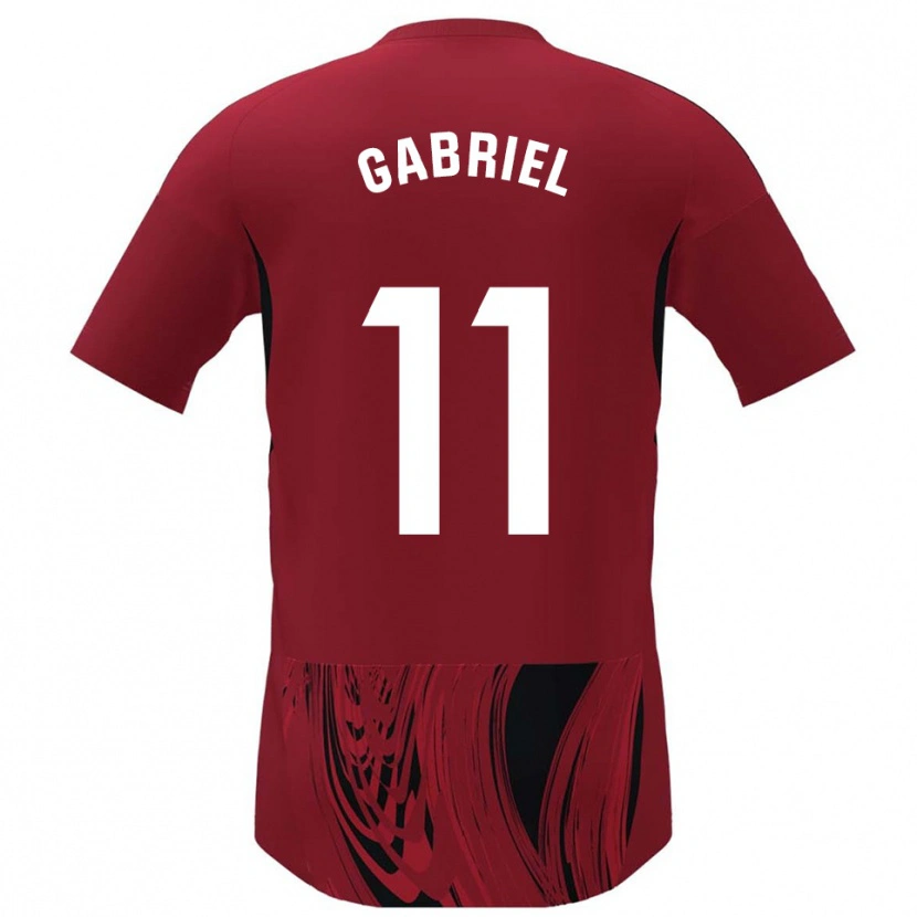 Danxen Mænd Sergio Gabriel #11 Rød Sort Hjemmebane Spillertrøjer 2025/26 Trøje T-Shirt