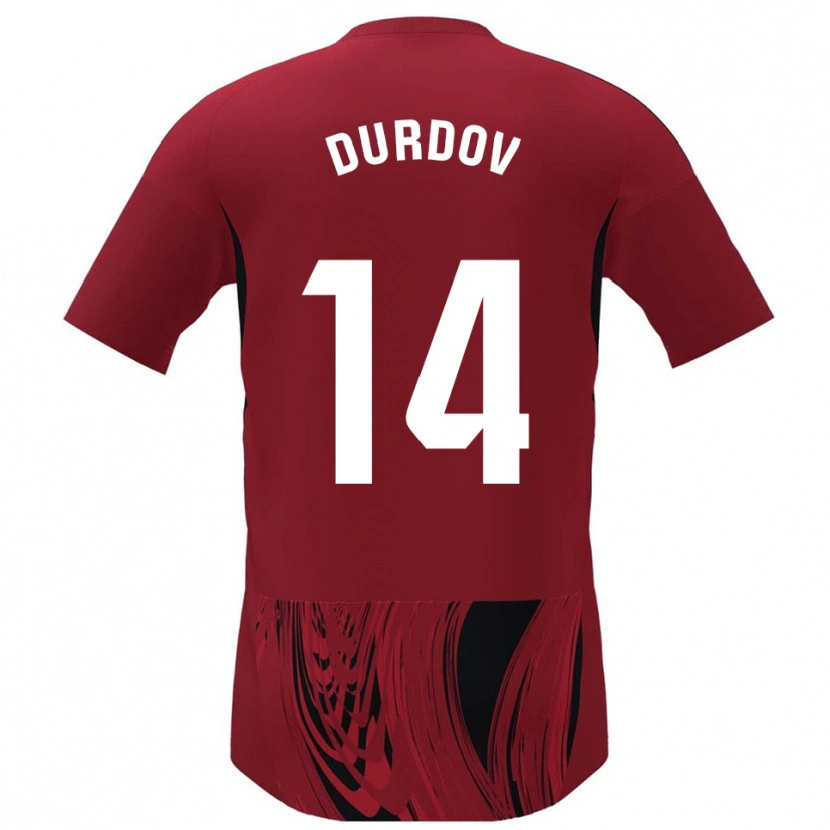 Danxen Mænd Ivan Durdov #14 Rød Sort Hjemmebane Spillertrøjer 2025/26 Trøje T-Shirt