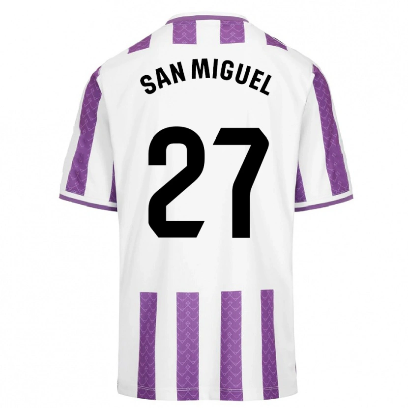 Danxen Mænd Yago San Miguel #27 Lilla Hvid Hjemmebane Spillertrøjer 2025/26 Trøje T-Shirt