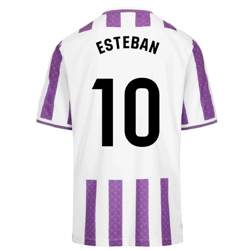 Danxen Mænd Sergi Esteban #10 Lilla Hvid Hjemmebane Spillertrøjer 2025/26 Trøje T-Shirt
