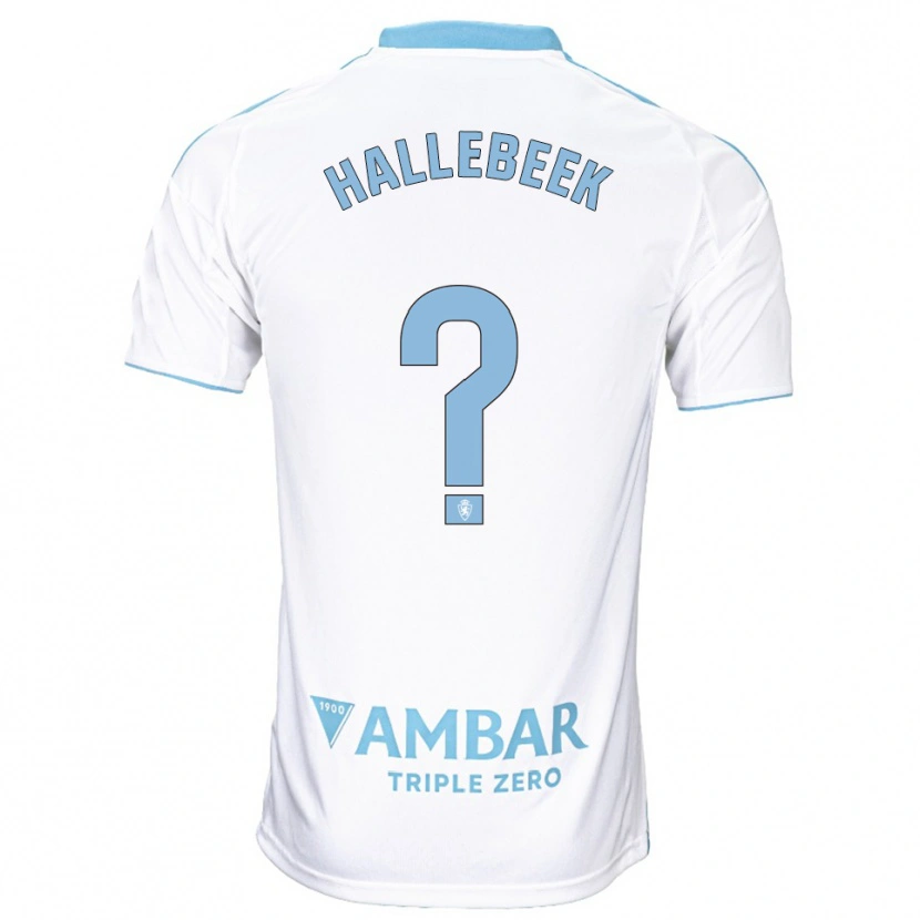 Danxen Mænd Boaz Hallebeek #0 Hvid Himmelblå Hjemmebane Spillertrøjer 2025/26 Trøje T-Shirt
