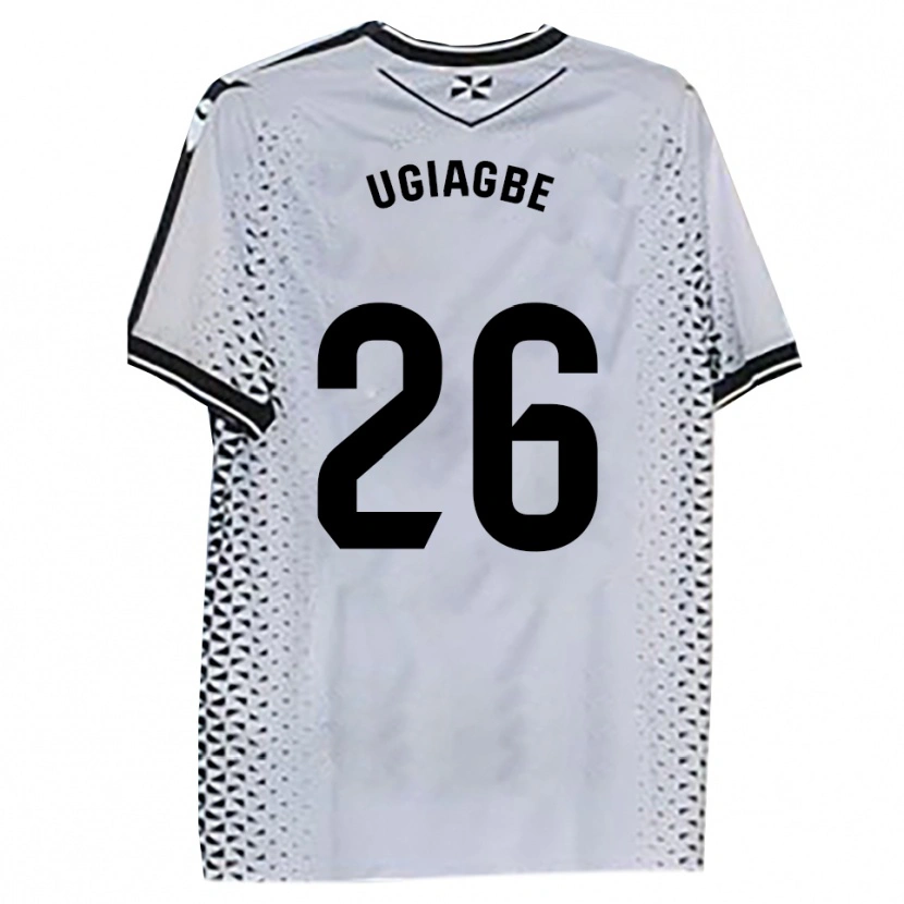 Danxen Mænd Efe Ugiagbe #26 Hvid Sort Hjemmebane Spillertrøjer 2025/26 Trøje T-Shirt