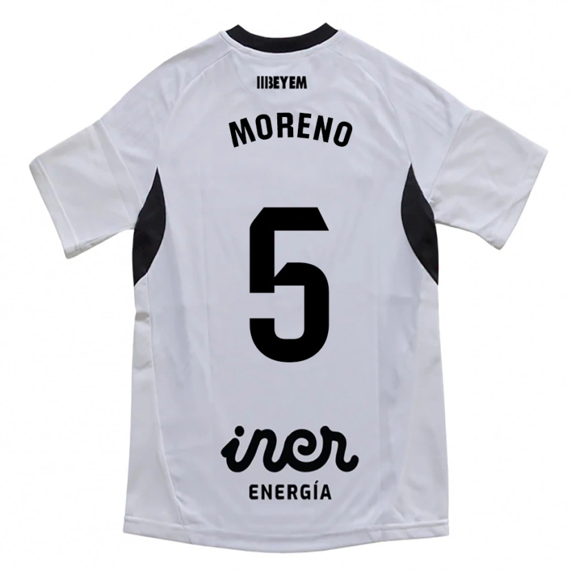 Danxen Mænd Javi Moreno #5 Hvid Lilla Hjemmebane Spillertrøjer 2025/26 Trøje T-Shirt