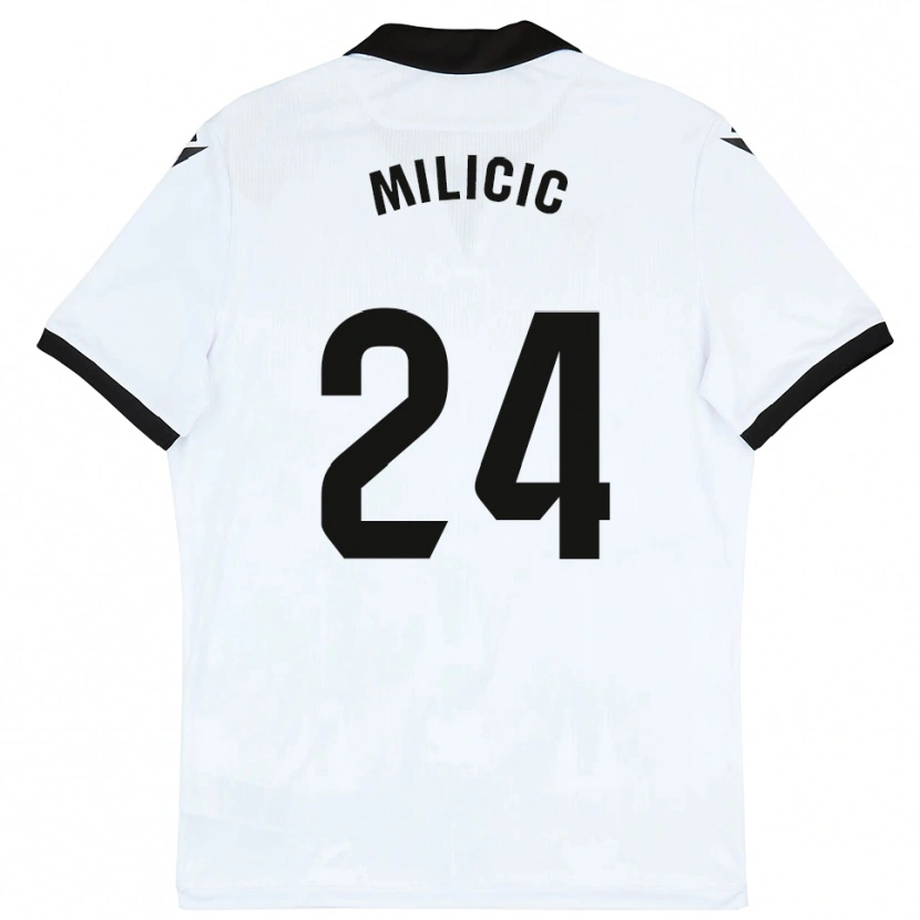 Danxen Mænd Nikola Milicic #24 Hvid Sort Hjemmebane Spillertrøjer 2025/26 Trøje T-Shirt