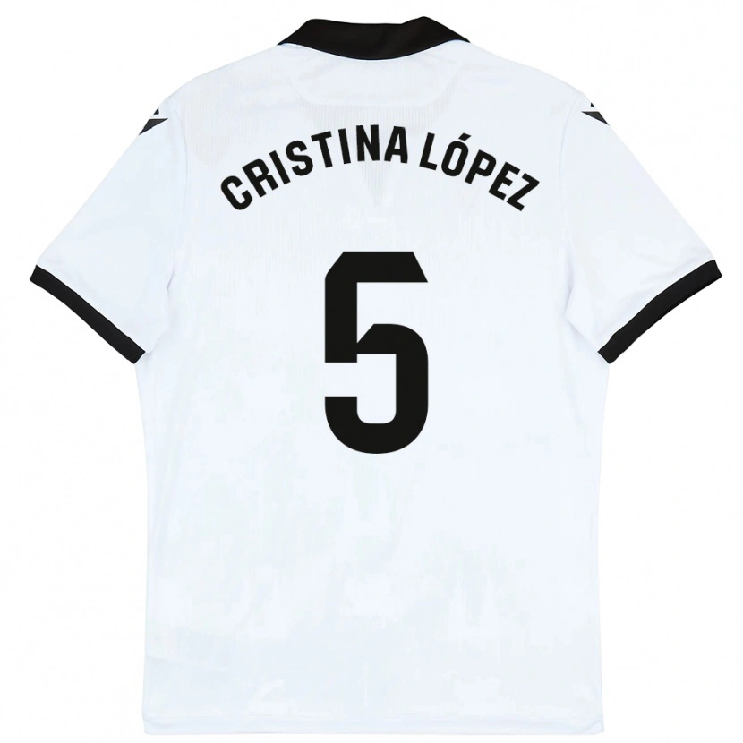 Danxen Mænd Cristina López #5 Hvid Sort Hjemmebane Spillertrøjer 2025/26 Trøje T-Shirt