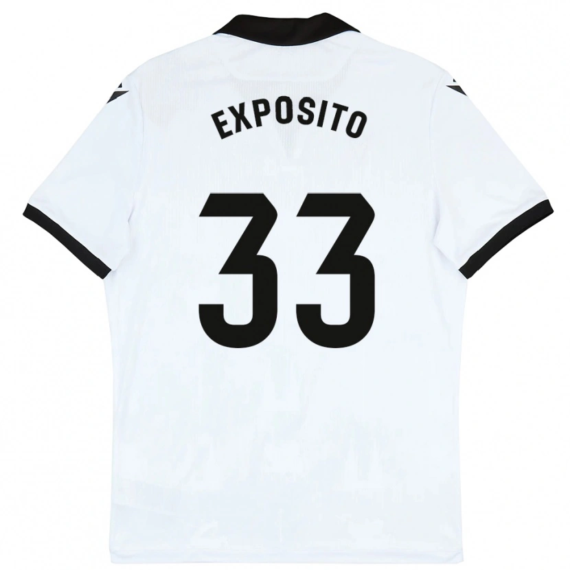Danxen Mænd Marcelo Expósito #33 Hvid Sort Hjemmebane Spillertrøjer 2025/26 Trøje T-Shirt