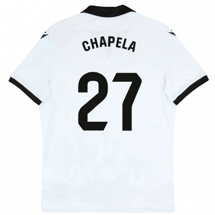 Danxen Mænd Iván Chapela #27 Hvid Sort Hjemmebane Spillertrøjer 2025/26 Trøje T-Shirt