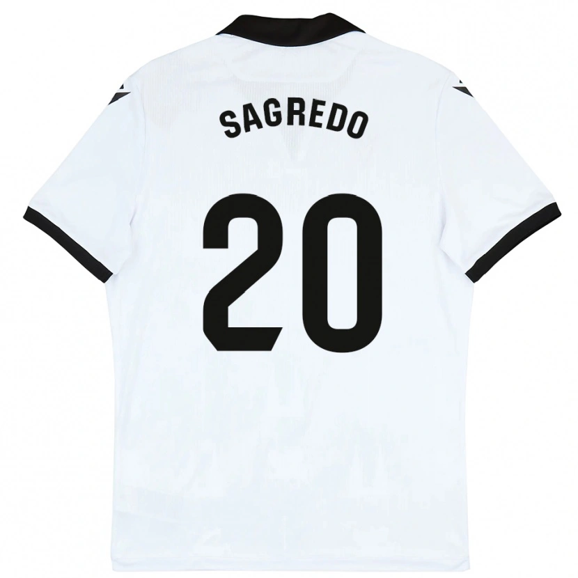 Danxen Mænd Pablo Sagredo #20 Hvid Sort Hjemmebane Spillertrøjer 2025/26 Trøje T-Shirt