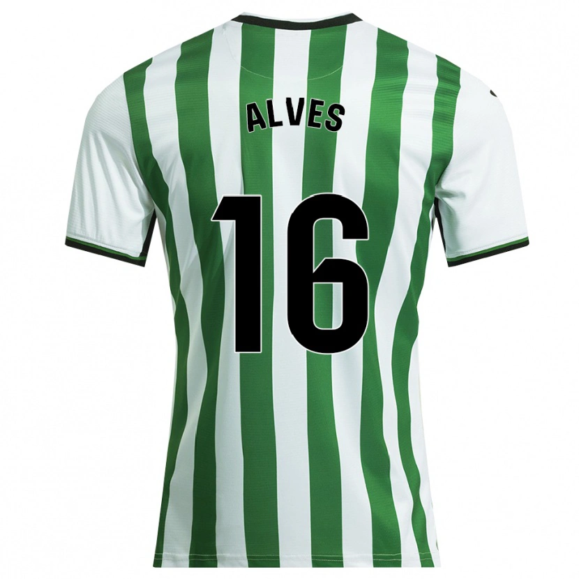 Danxen Mænd Rubén Alves #16 Hvid Grøn Hjemmebane Spillertrøjer 2025/26 Trøje T-Shirt