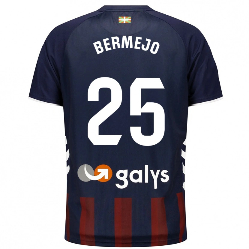 Danxen Mænd Joseba Bermejo #25 Navy Rød Hjemmebane Spillertrøjer 2025/26 Trøje T-Shirt