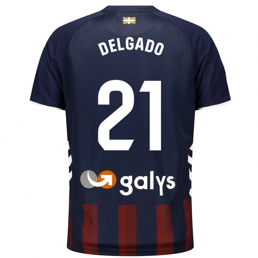 Danxen Mænd Marc Delgado #21 Navy Rød Hjemmebane Spillertrøjer 2025/26 Trøje T-Shirt