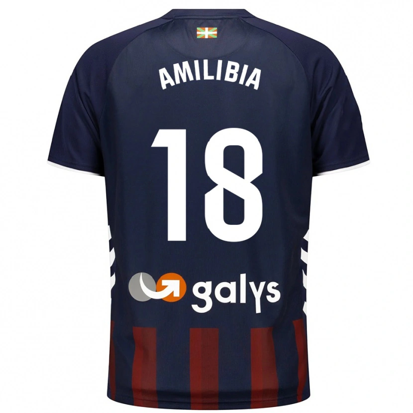 Danxen Mænd Anartz Amilibia #18 Navy Rød Hjemmebane Spillertrøjer 2025/26 Trøje T-Shirt