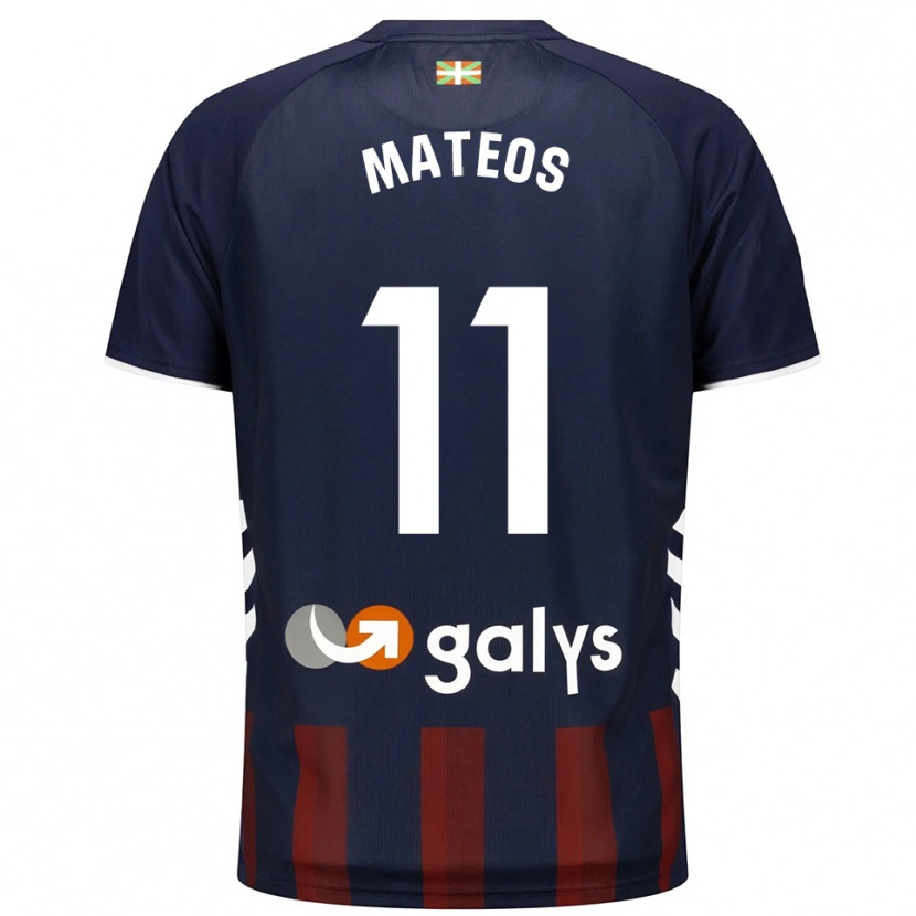 Danxen Mænd Endika Mateos #11 Navy Rød Hjemmebane Spillertrøjer 2025/26 Trøje T-Shirt