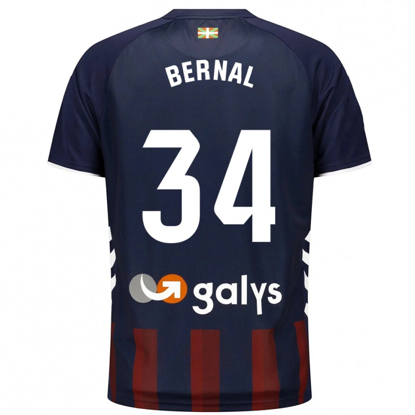 Danxen Mænd Unax Bernal #34 Navy Rød Hjemmebane Spillertrøjer 2025/26 Trøje T-Shirt