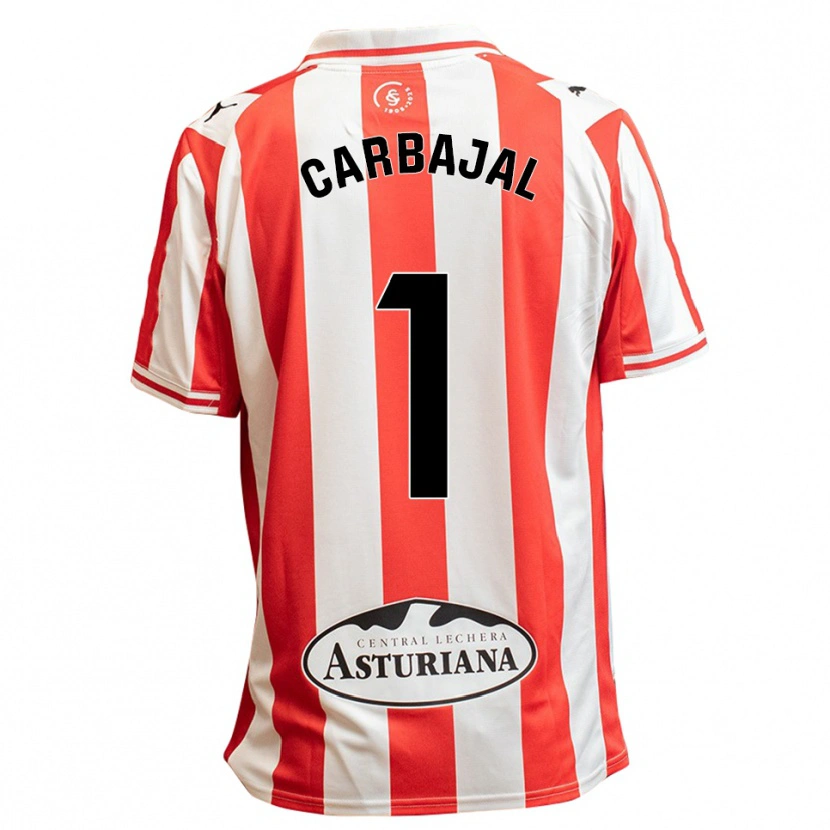 Danxen Mænd Cristina Díaz Carbajal #1 Hvid Rød Hjemmebane Spillertrøjer 2025/26 Trøje T-Shirt