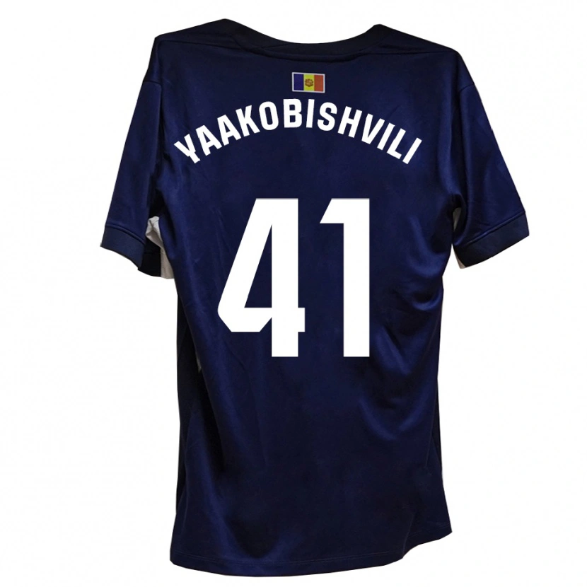 Danxen Mænd Áron Yaakobishvili #41 Marineblå Hvid Hjemmebane Spillertrøjer 2025/26 Trøje T-Shirt