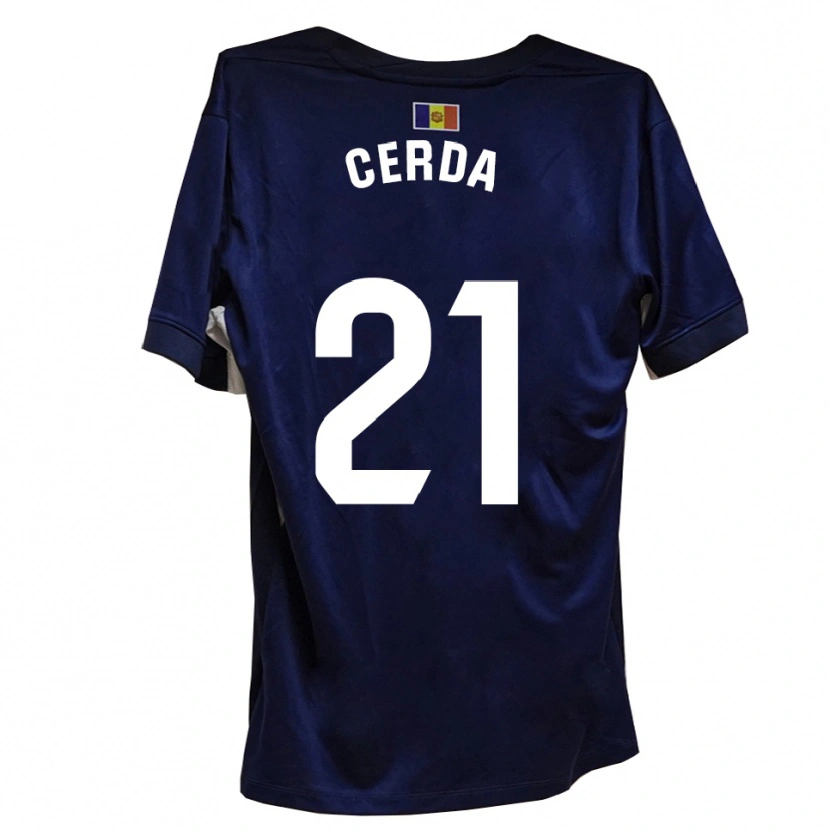 Danxen Mænd Josep Cerdà #21 Marineblå Hvid Hjemmebane Spillertrøjer 2025/26 Trøje T-Shirt