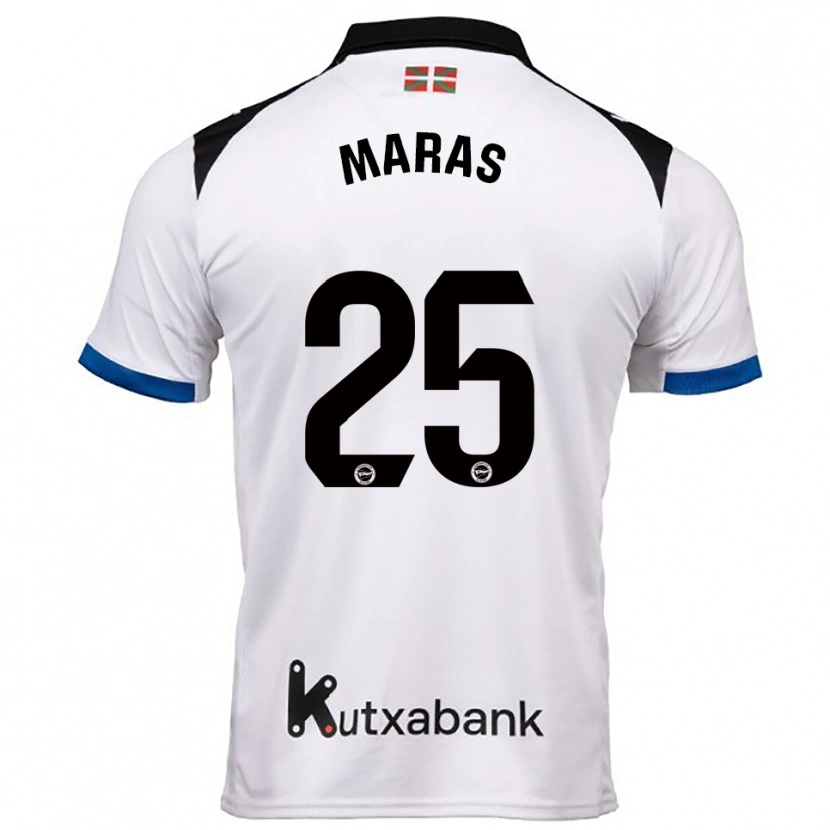 Danxen Mænd Nikola Maras #25 Hvid Blå Udebane Spillertrøjer 2025/26 Trøje T-Shirt