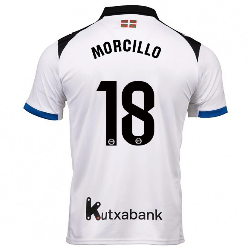 Danxen Mænd Diego Morcillo #18 Hvid Blå Udebane Spillertrøjer 2025/26 Trøje T-Shirt