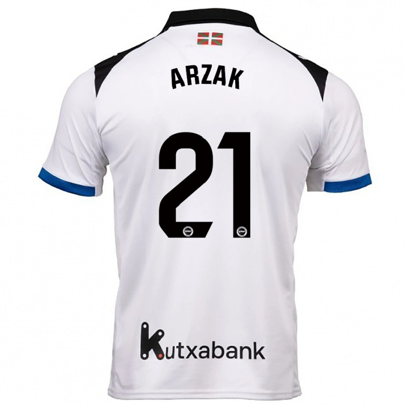 Danxen Mænd Andoni Arzak #21 Hvid Blå Udebane Spillertrøjer 2025/26 Trøje T-Shirt