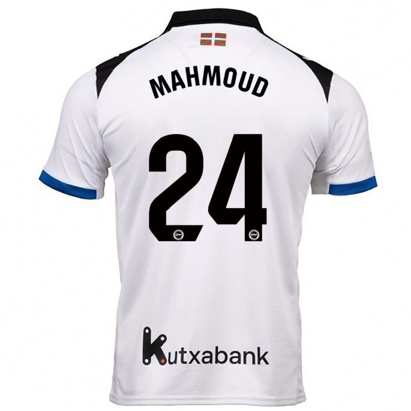 Danxen Mænd Abdallahi Mahmoud #24 Hvid Blå Udebane Spillertrøjer 2025/26 Trøje T-Shirt