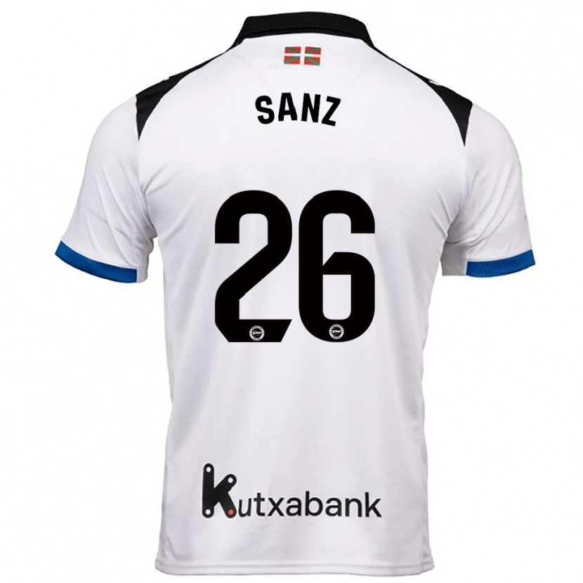 Danxen Mænd Paco Sanz #26 Hvid Blå Udebane Spillertrøjer 2025/26 Trøje T-Shirt