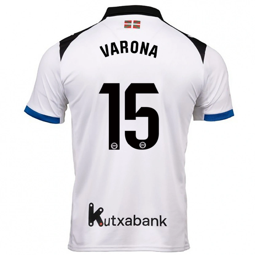 Danxen Mænd Ander Varona #15 Hvid Blå Udebane Spillertrøjer 2025/26 Trøje T-Shirt