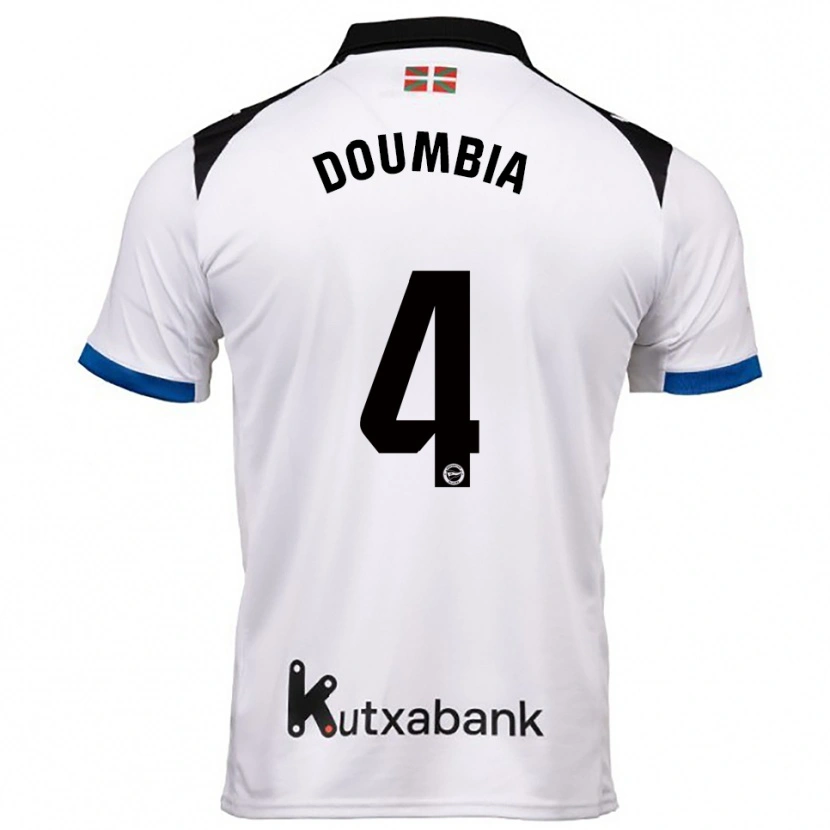 Danxen Mænd Daouda Doumbia #4 Hvid Blå Udebane Spillertrøjer 2025/26 Trøje T-Shirt