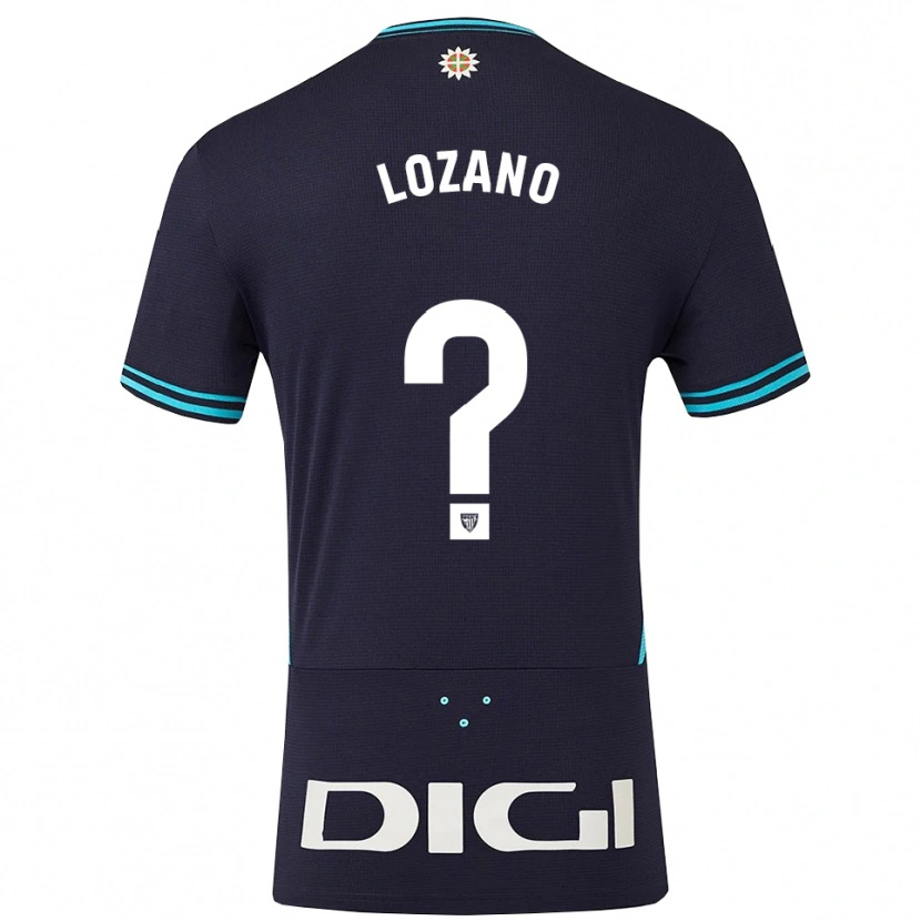 Danxen Mænd Manex Lozano #0 Navy Himmelblå Udebane Spillertrøjer 2025/26 Trøje T-Shirt